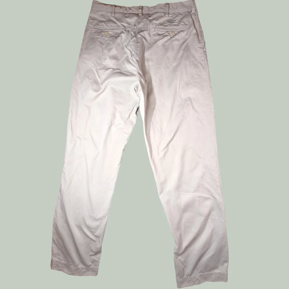 VTG Polo Ralph Lauren Mens Chino Pants 36x34 Khaki Tan Cotton Straight Leg